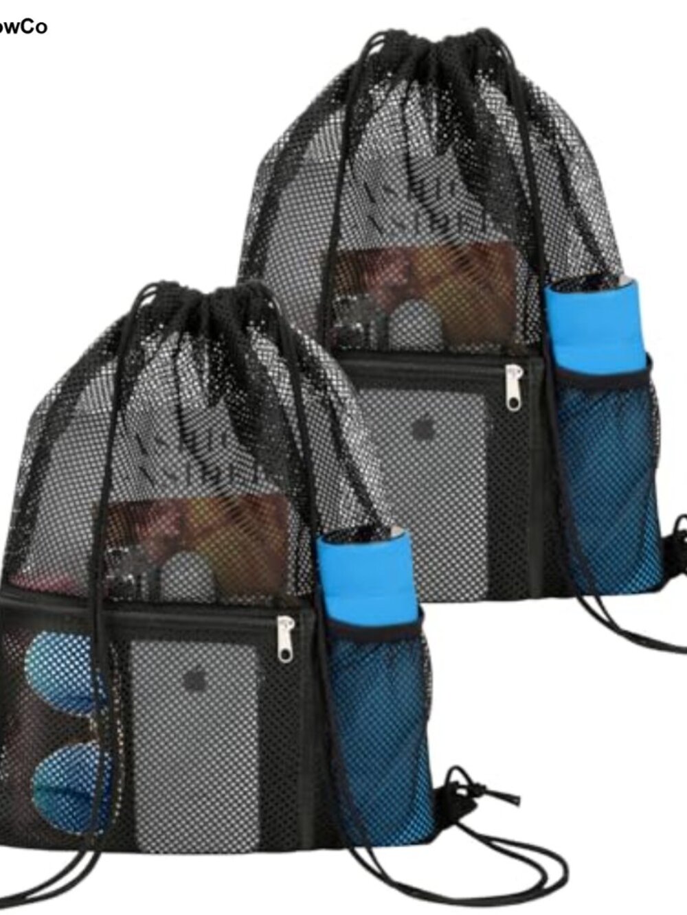 Mesh Drawstring Backpack 2 Pack Nylon Gym Bag Lightweight Large